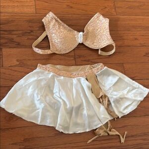 Sequin Embellished Intimates Set - Cream and Gold